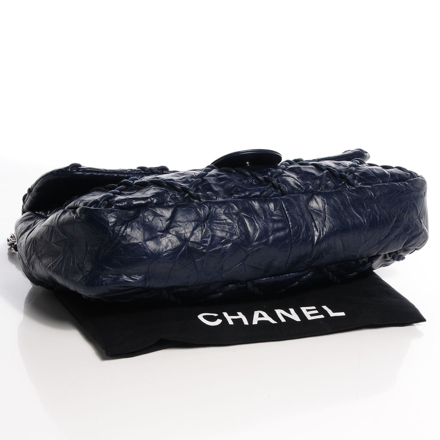 Calfskin Ultra Stitch Oversize Flap Navy