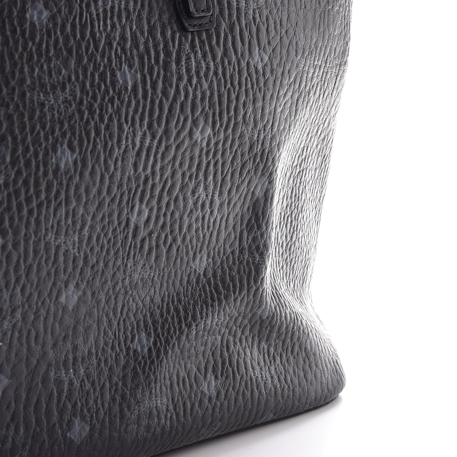 MCM Visetos Medium Anya Zip Top Shopper Tote Black 15 of 16