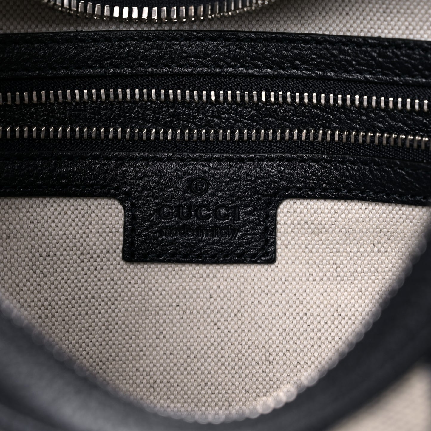 GG Supreme Monogram Textured Calfskin Web Large Attache Shoulder Bag Beige Blue