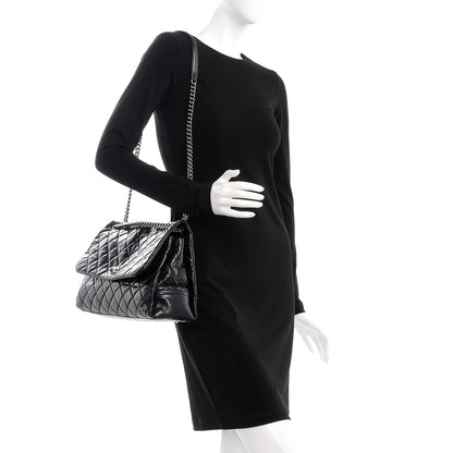 Chanel Glazed Calfskin Quilted Large Lady Pearly Flap Black 2 of 7
