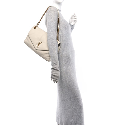 Saint Laurent Grained Lambskin Large Calypso Blanc Vintage 2 of 9