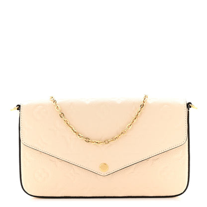 Louis Vuitton Empreinte Pochette Felicie Chain Wallet Cream 3 of 11