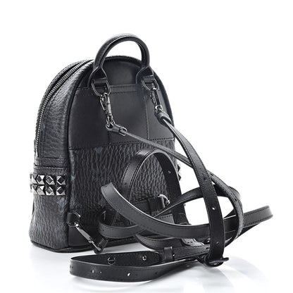 MCM Visetos Studded X-Mini Bebe Boo Backpack Black 3 of 10