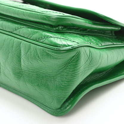 Saint Laurent Crinkled Calfskin Matelasse Monogram Medium Niki Chain Satchel New Vert Praire 10 of 10