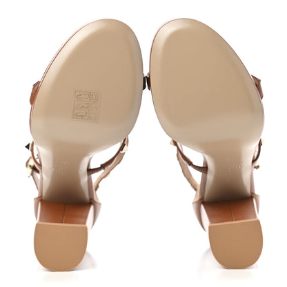 Valentino Garavani Calfskin Rockstud T-Strap 10/110mm Platform Sandals 36 Saddle Brown 5 of 7