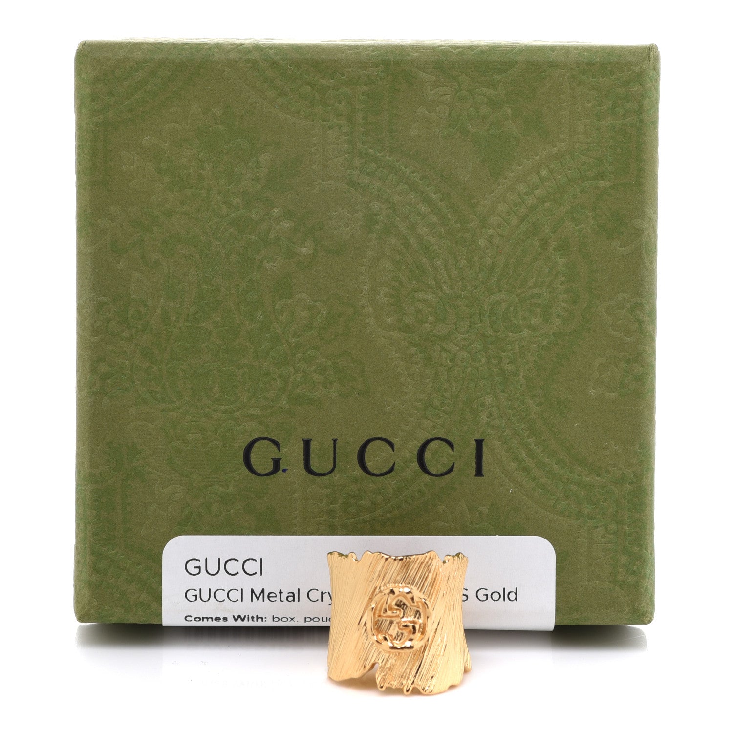 Gucci Textured Metal Interlocking G Ring S Gold 5 of 5