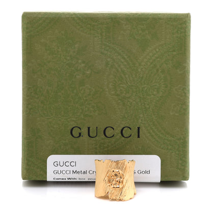 Gucci Textured Metal Interlocking G Ring S Gold 5 of 5