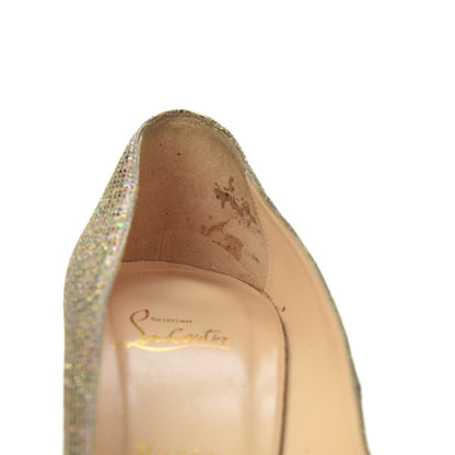 Christian Louboutin Glitter Bibi 140 Pumps 39.5 Gold 9 of 18