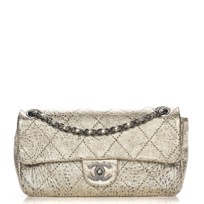 Chanel Distressed Metallic Lambskin Quilted Le Marais Ligne Flap Gold 1 of 7