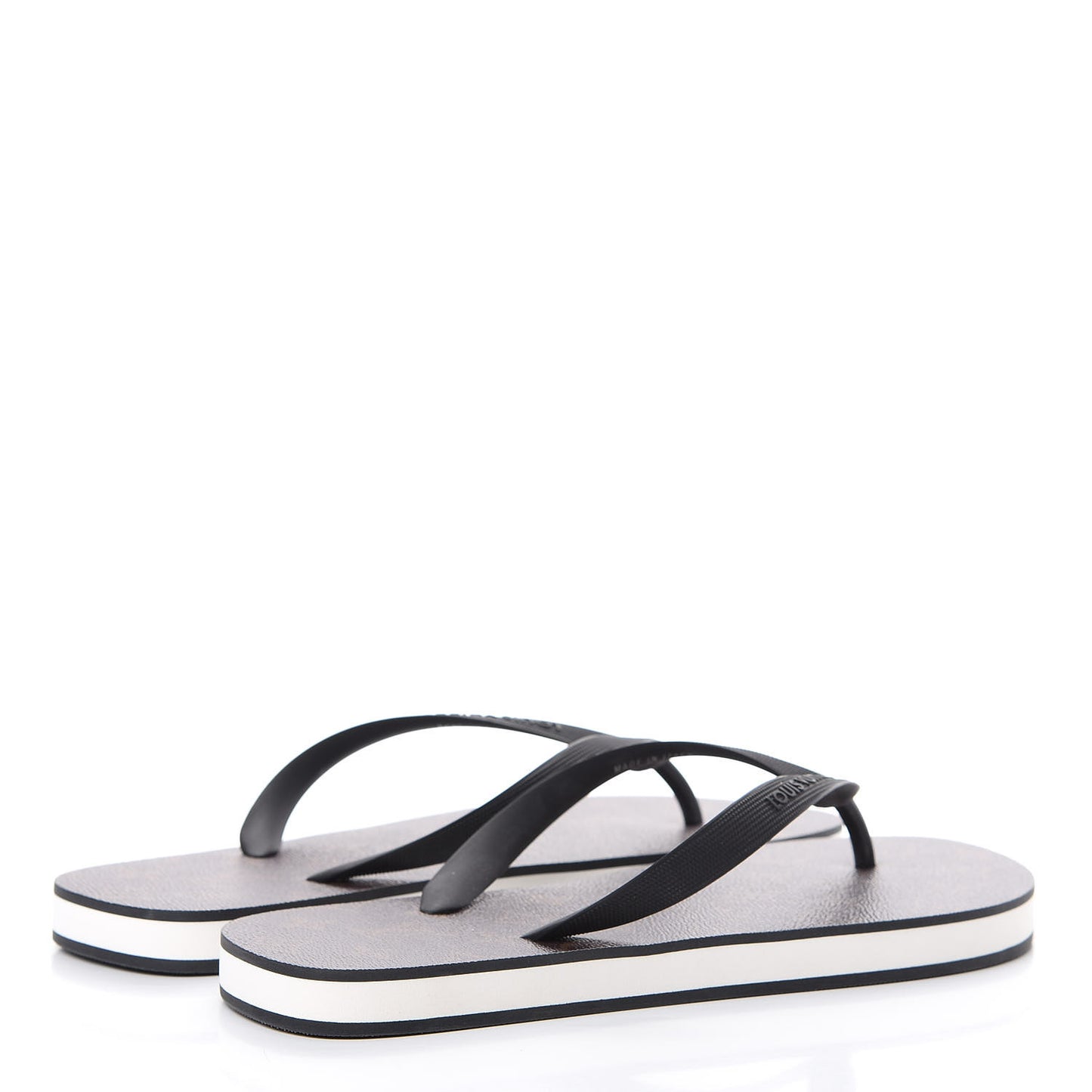 Rubber Monogram Mens Molitor Thong Sandals 8 Black