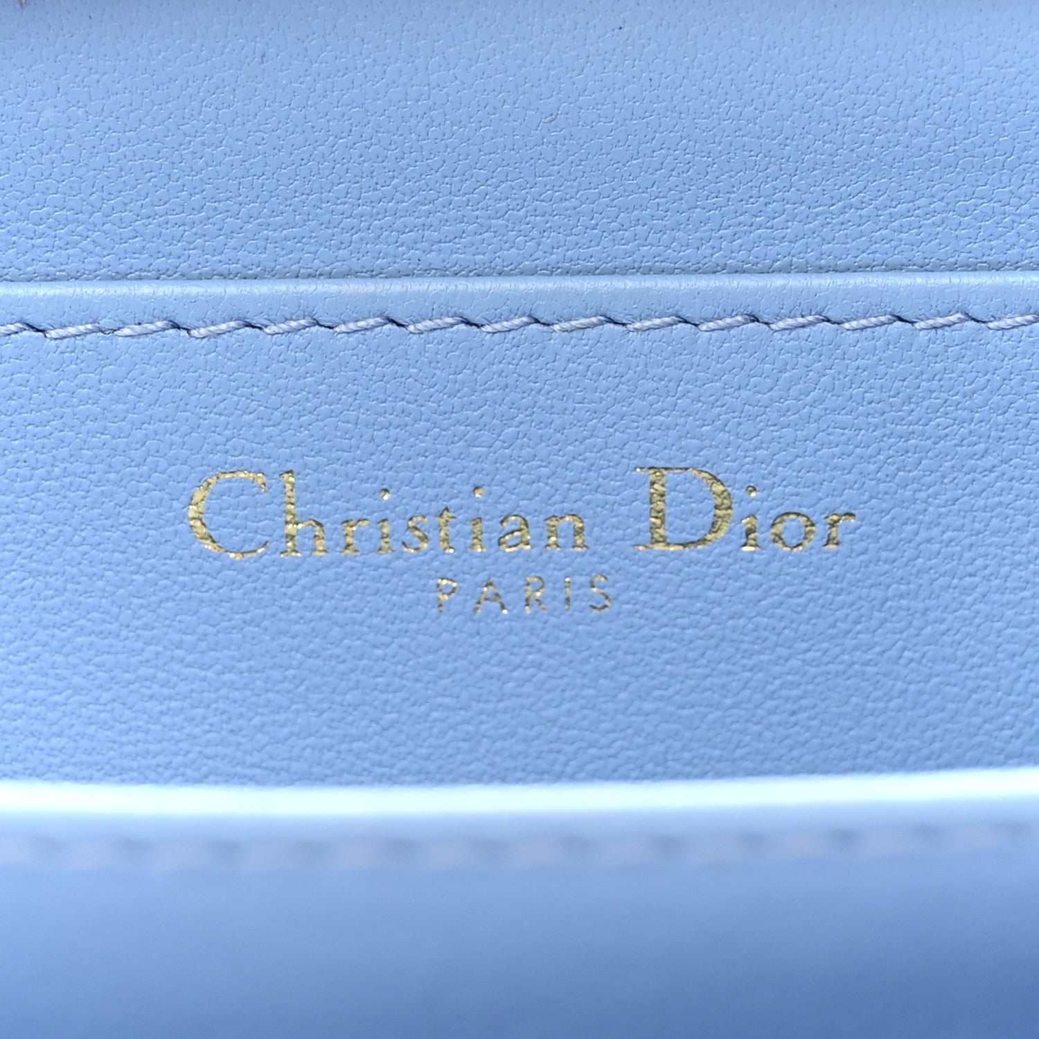 Christian Dior CHRISTIAN DIOR Grained Calfskin Supple Cannage Caro Compact Wallet Cloud Blue 6 of 9