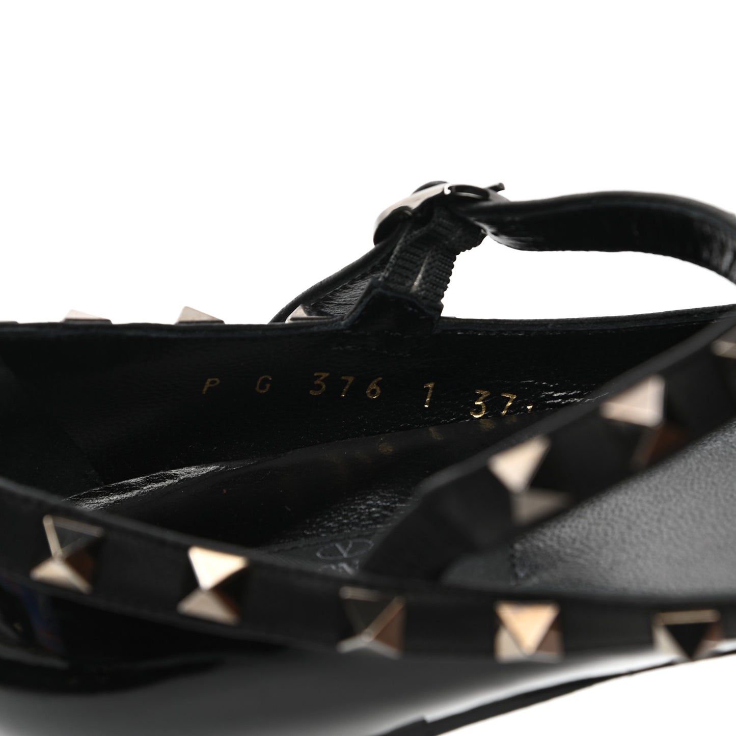 Patent Rockstud Cage Ballerina Flats 37.5 Black