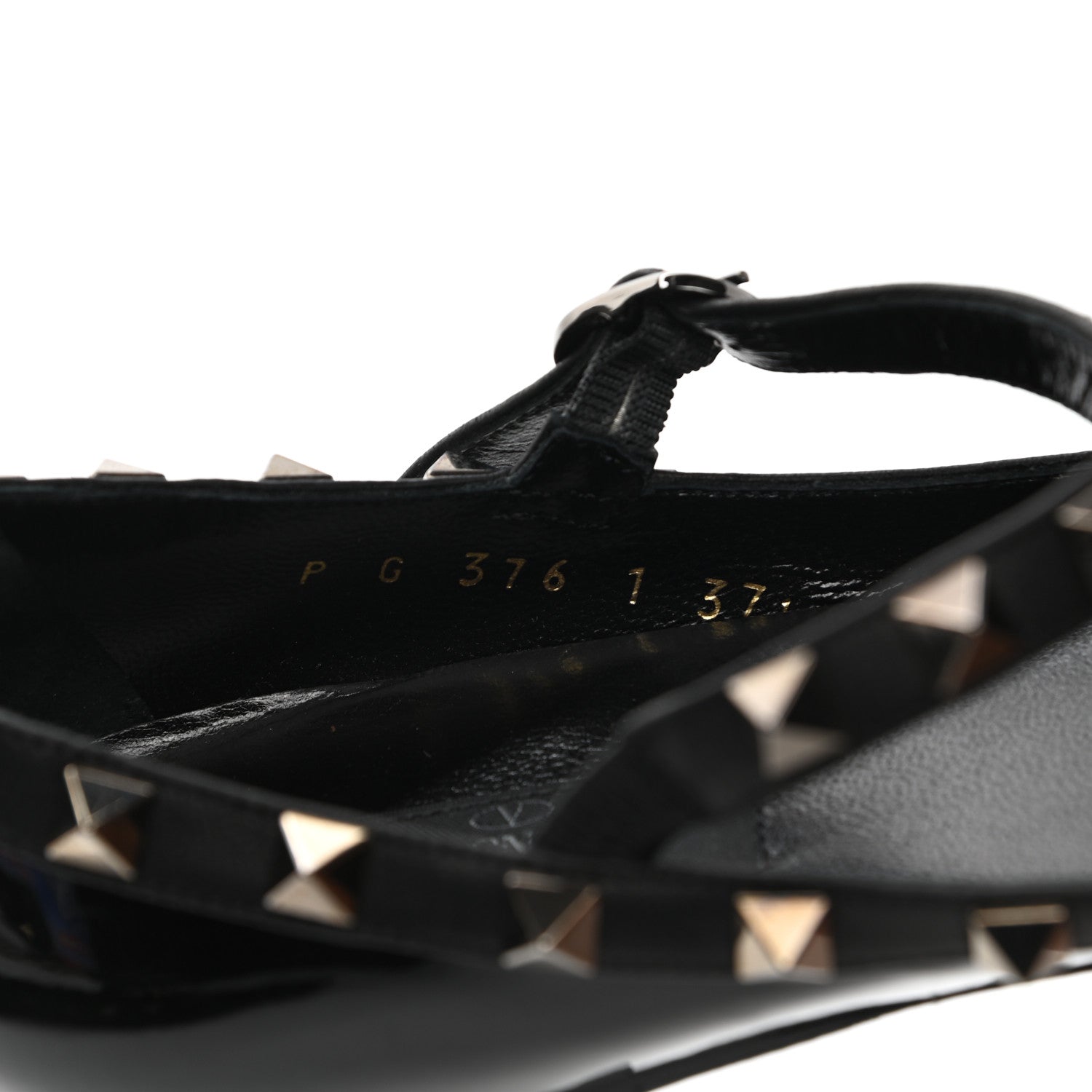 Valentino Garavani Patent Rockstud Cage Ballerina Flats 37.5 Black 7 of 8