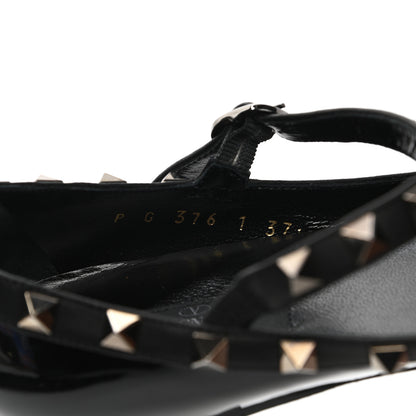 Valentino Garavani Patent Rockstud Cage Ballerina Flats 37.5 Black 7 of 8