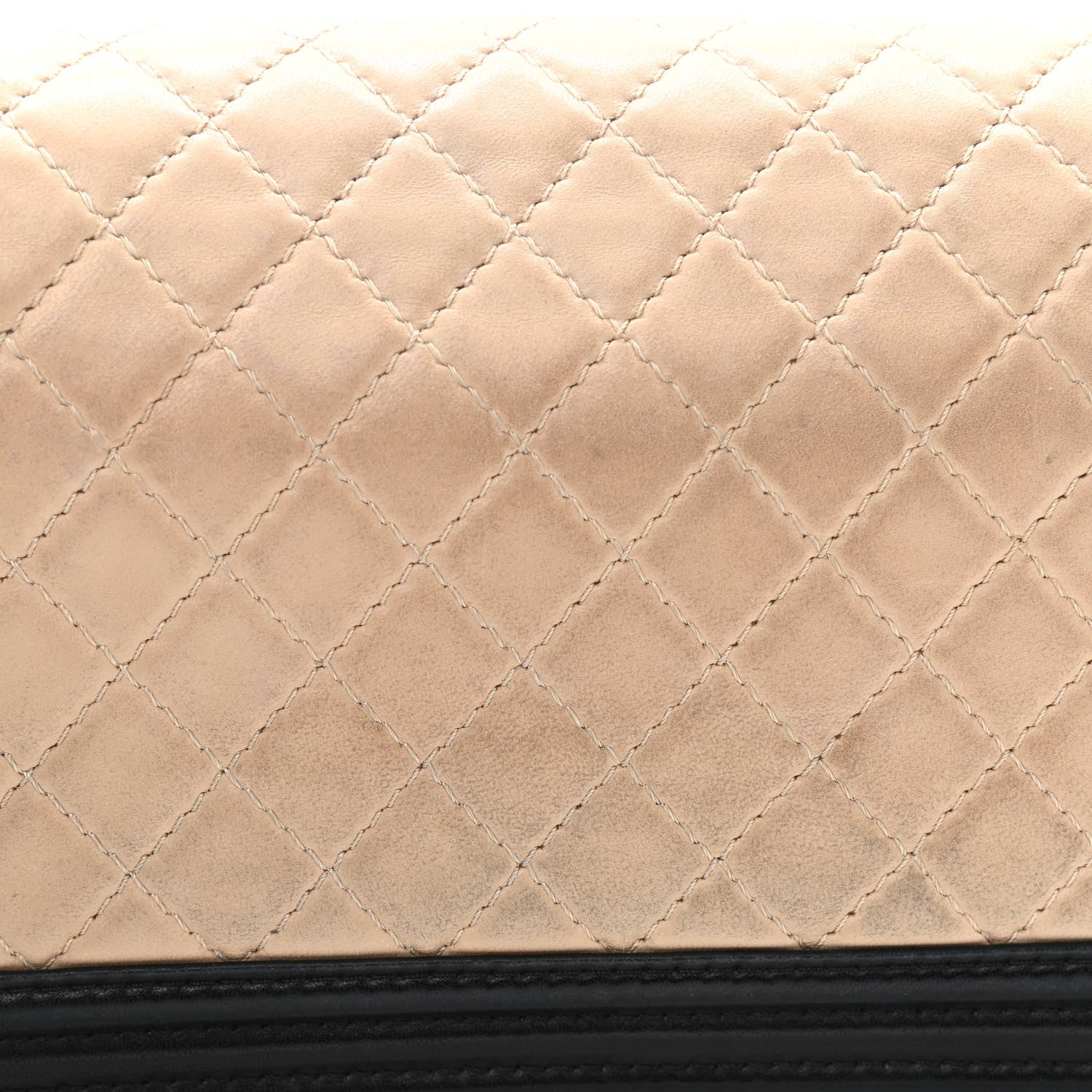 Chanel Lambskin Quilted Medium Boy Flap Black Beige 12 of 13