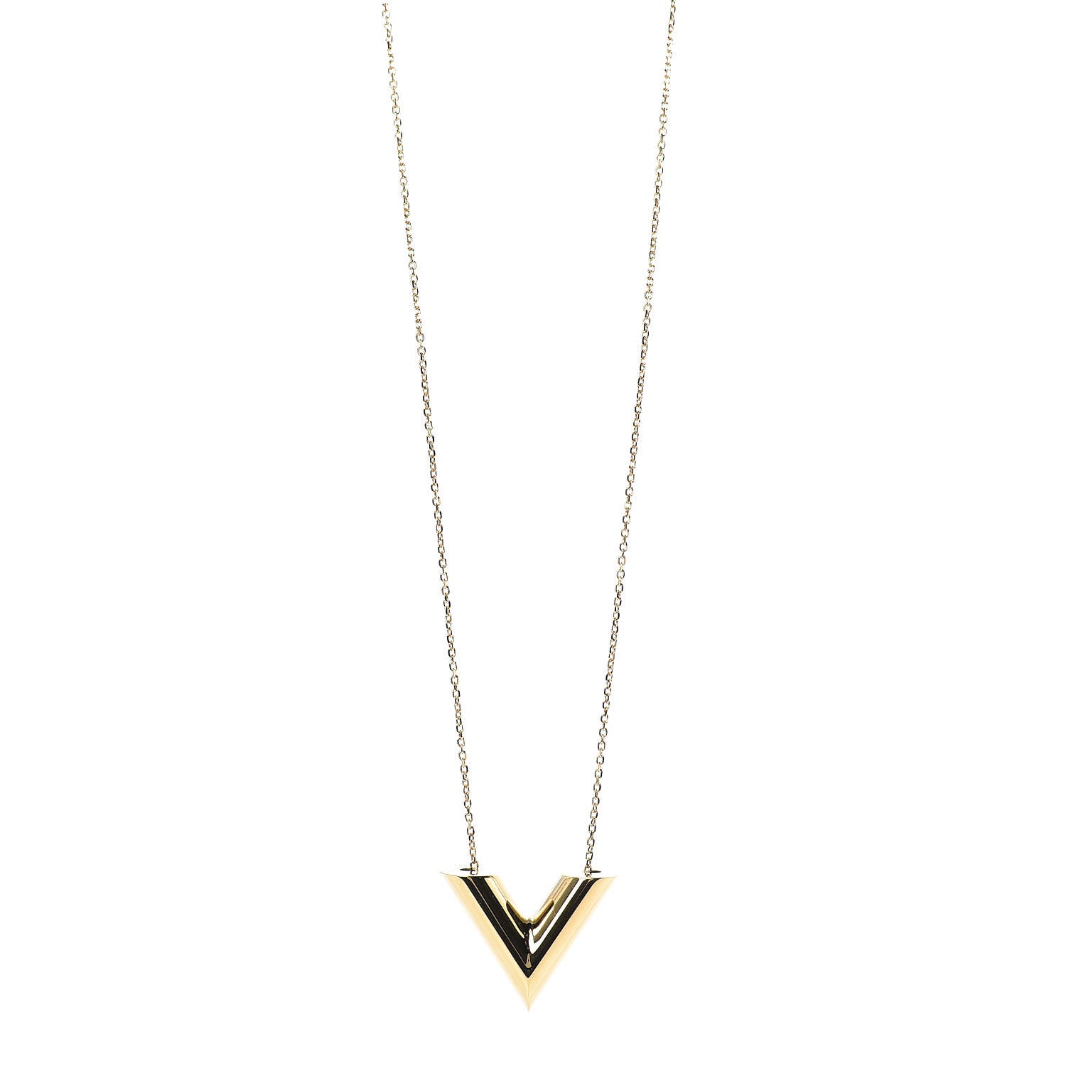 Louis Vuitton Large Essential V Necklace Gold 1 of 8