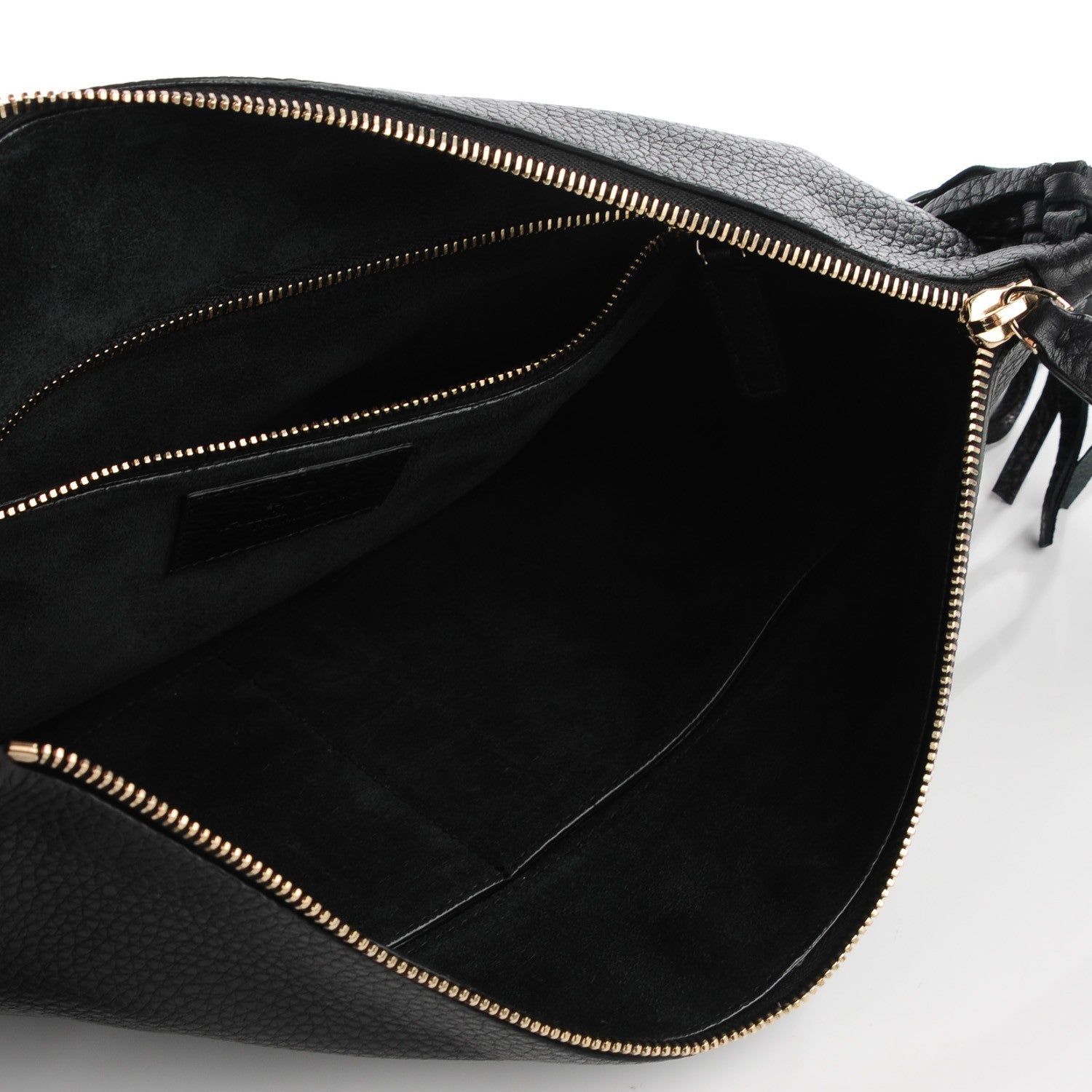 Valentino Garavani Grained Calfskin Rockee Fringe Clutch Black 5 of 8