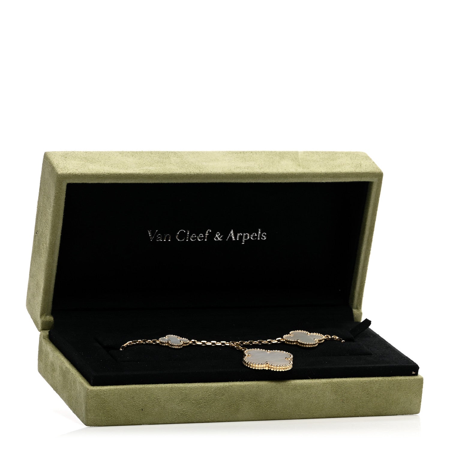 Van Cleef & Arpels 18K Yellow Gold Mother of Pearl 5 Motifs Magic Alhambra Bracelet 2 of 4