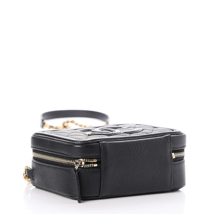Chanel Caviar Quilted CC Filigree Vanity Clutch With Chain Black 4 of 8