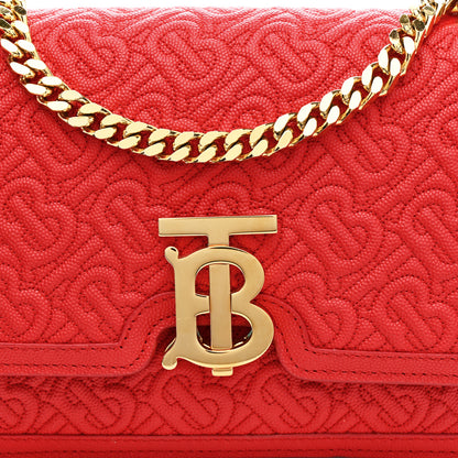 Burberry Grainy Calfskin Monogram Embossed Small TB Chain Bag Bright Red 8 of 10