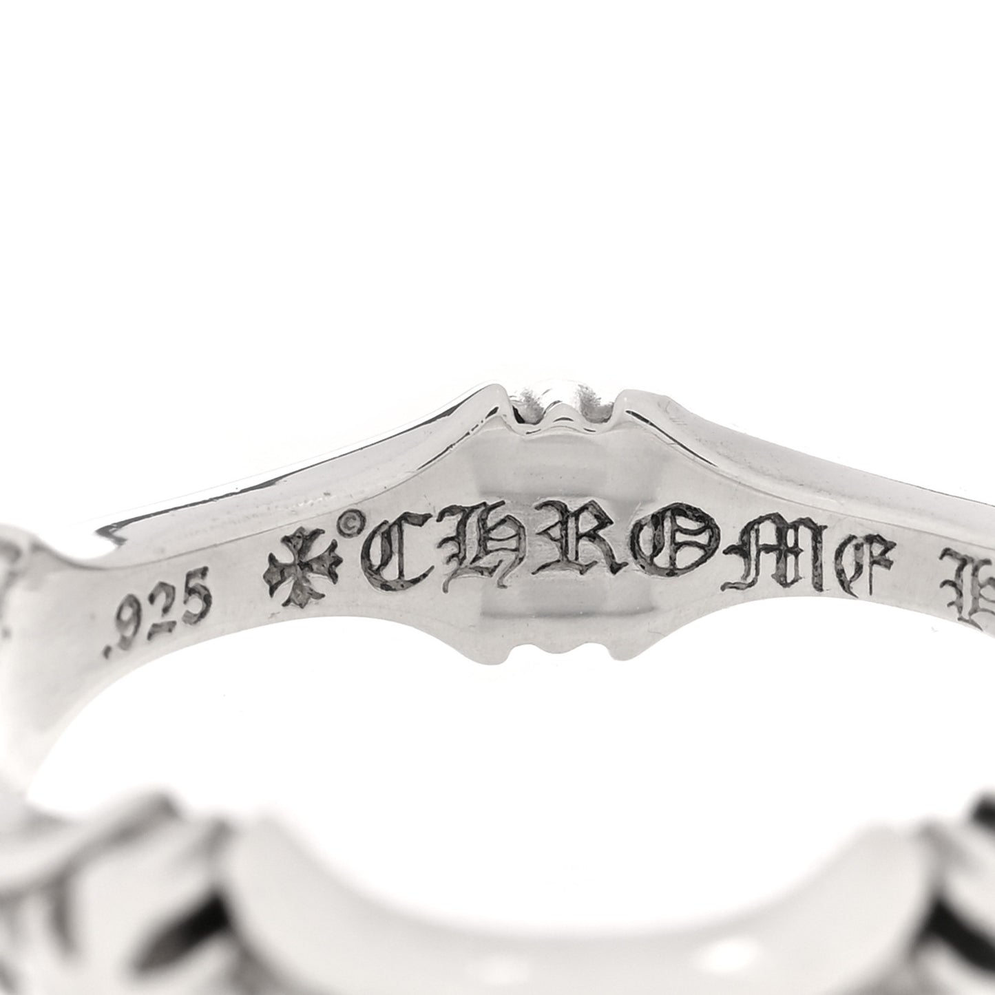 Sterling Silver Plus and Bone Ring 58 8.5