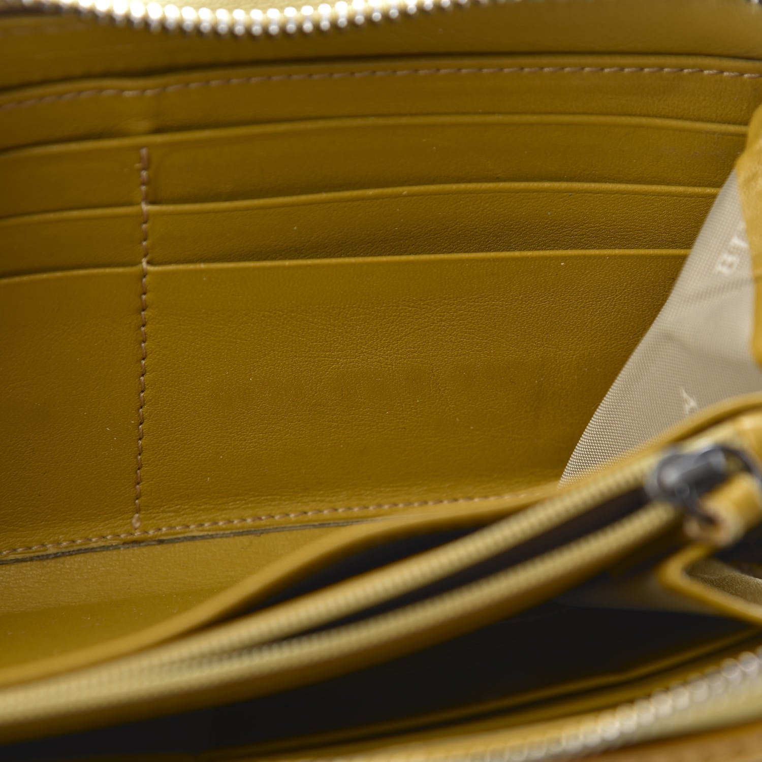 Burberry Patent Check Emboosed Large Zip Around Wallet Yellow 9 of 10