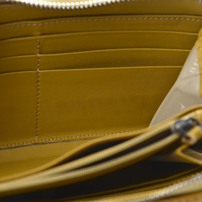 Burberry Patent Check Emboosed Large Zip Around Wallet Yellow 9 of 10