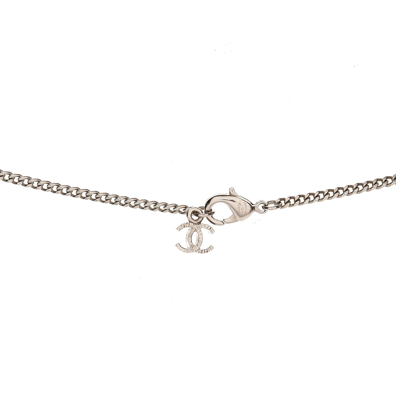 Chanel Ruthenium Baguette Crystal CC Necklace Black 4 of 4