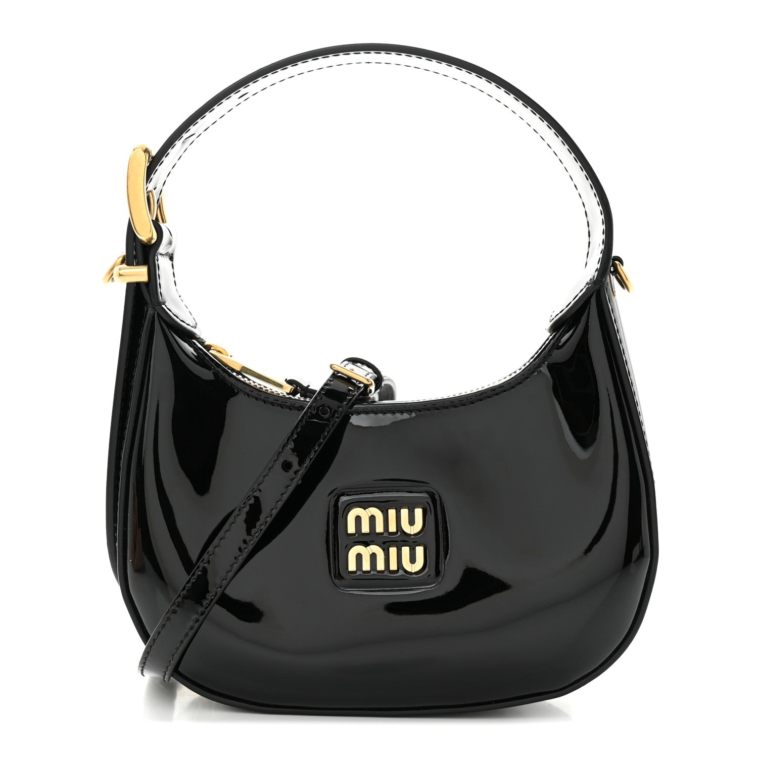 Miu Miu Patent Mini Hobo Black 1 of 11