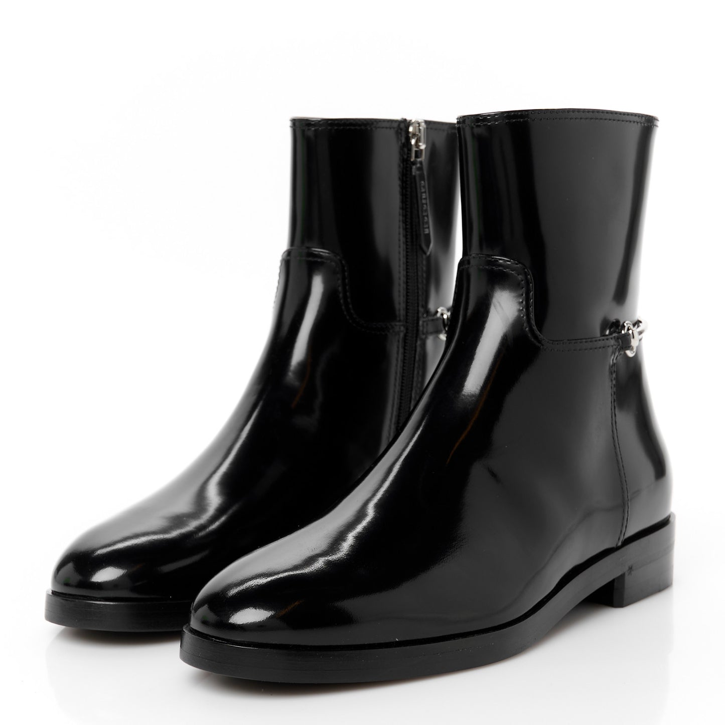 Brushed Calfskin Michelangelo Slim Horsebit Ankle Boots 36 Black