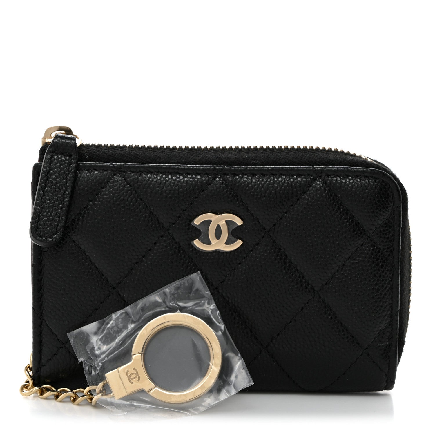 Chanel Caviar Quilted Zipped Key Holder Case Black 1 of 8