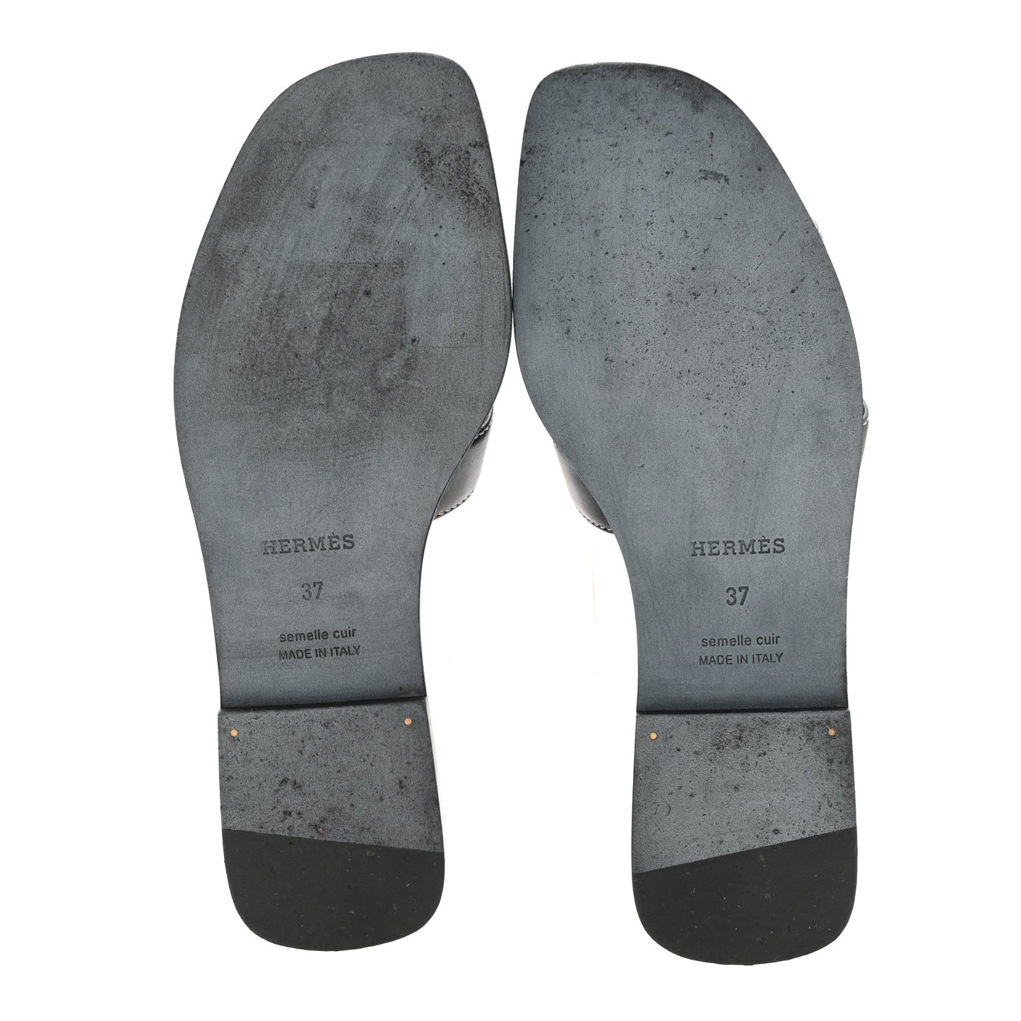 Box Calfskin Oran Sandals 37 Black