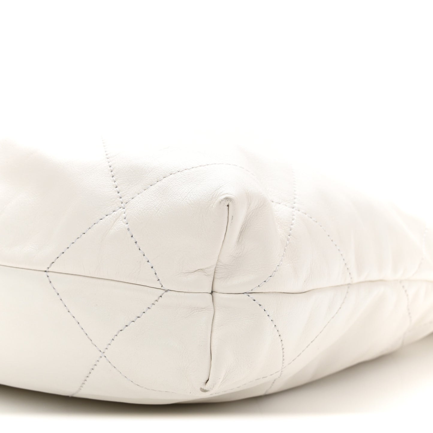 Shiny Calfskin Quilted Small Chanel 22 White