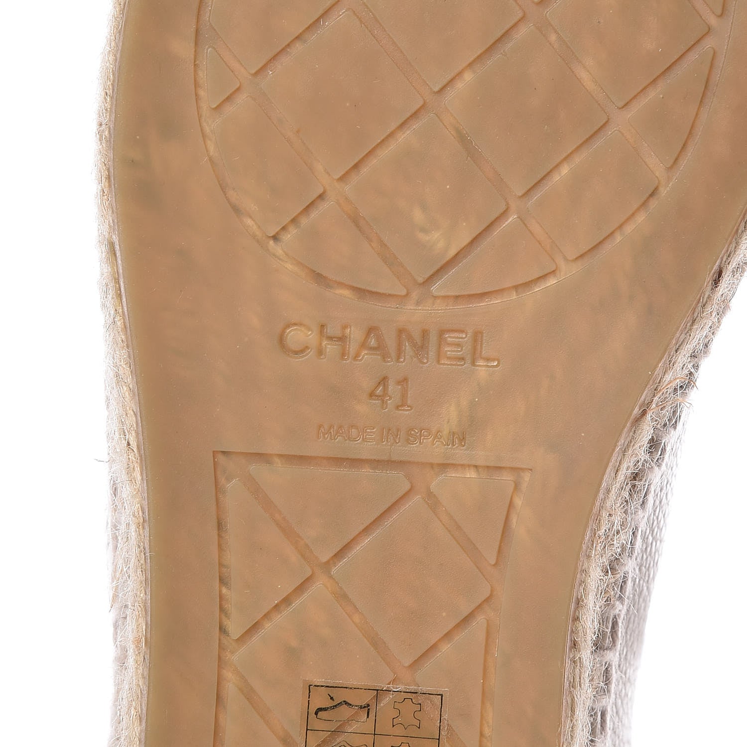 Chanel Grained Calfskin CC Espadrilles 41 Beige Black 6 of 9