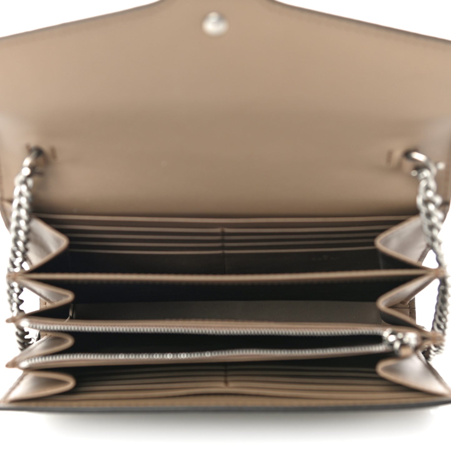 GG Supreme Monogram Mini Dionysus Chain Wallet Beige Taupe