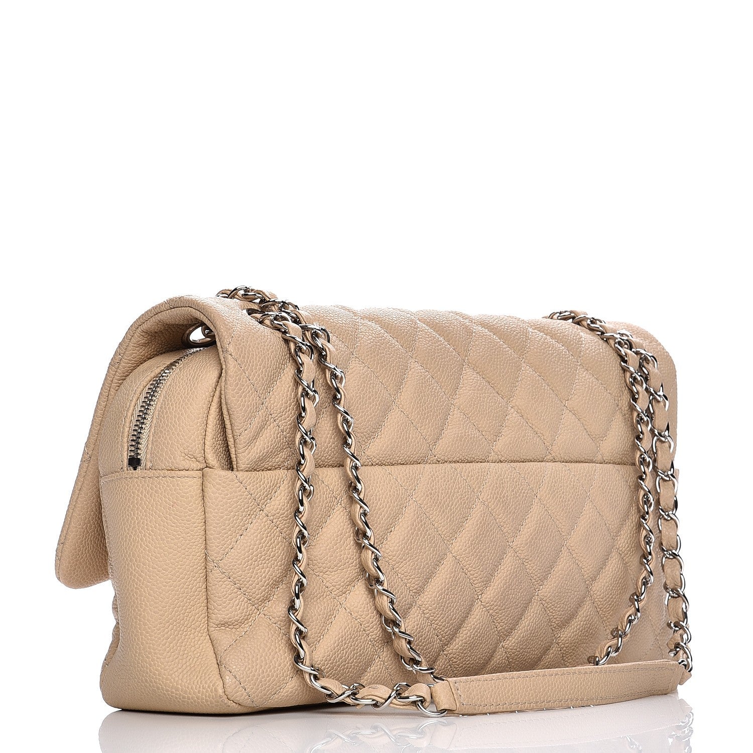 Chanel Caviar Quilted Jumbo Easy Flap Beige 3 of 12