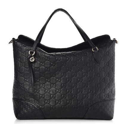 Gucci Guccissima Medium Bree Foldover Tote Black 1 of 13