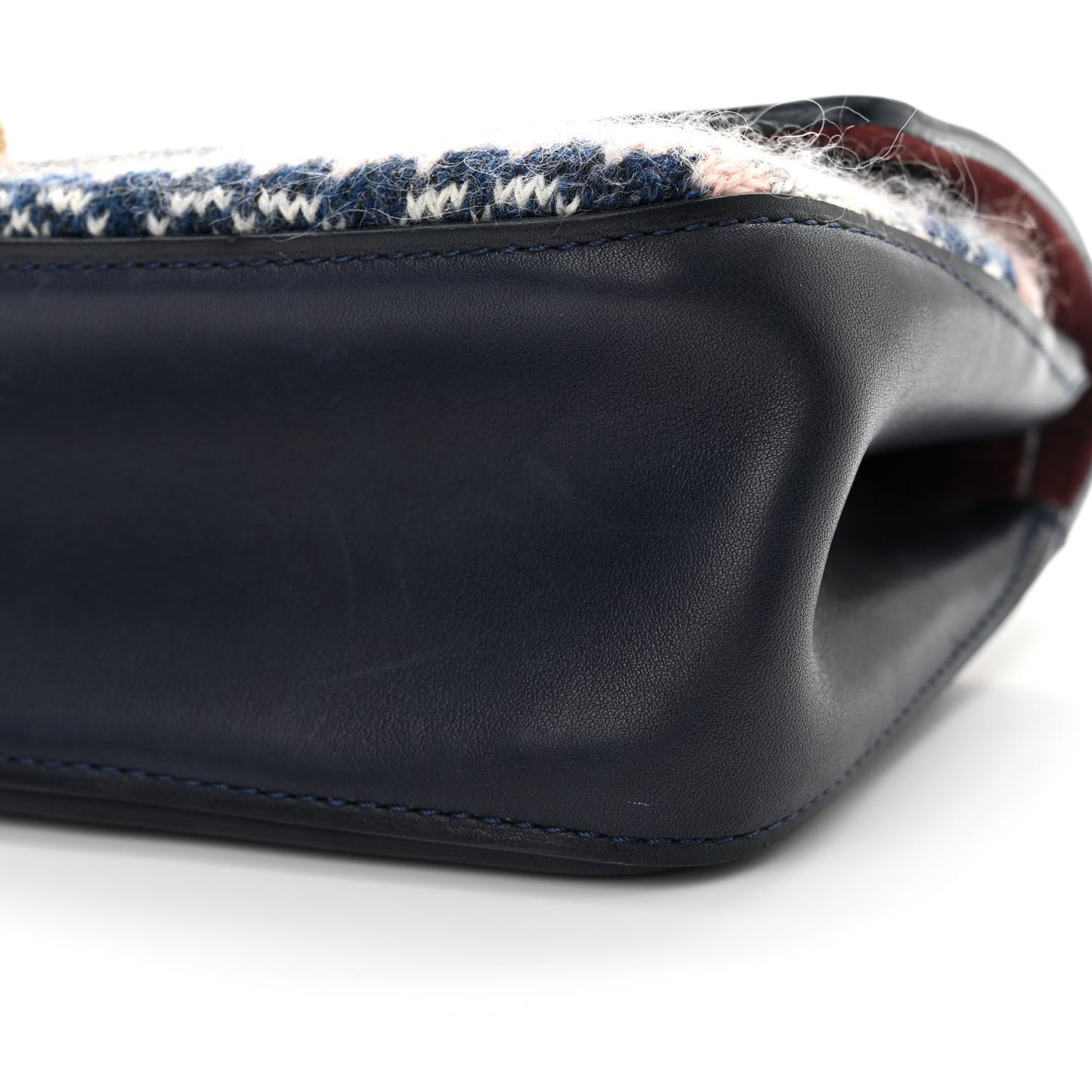 Smooth Calfskin Knit Nude 2.55 Reissue 225 Flap Navy
