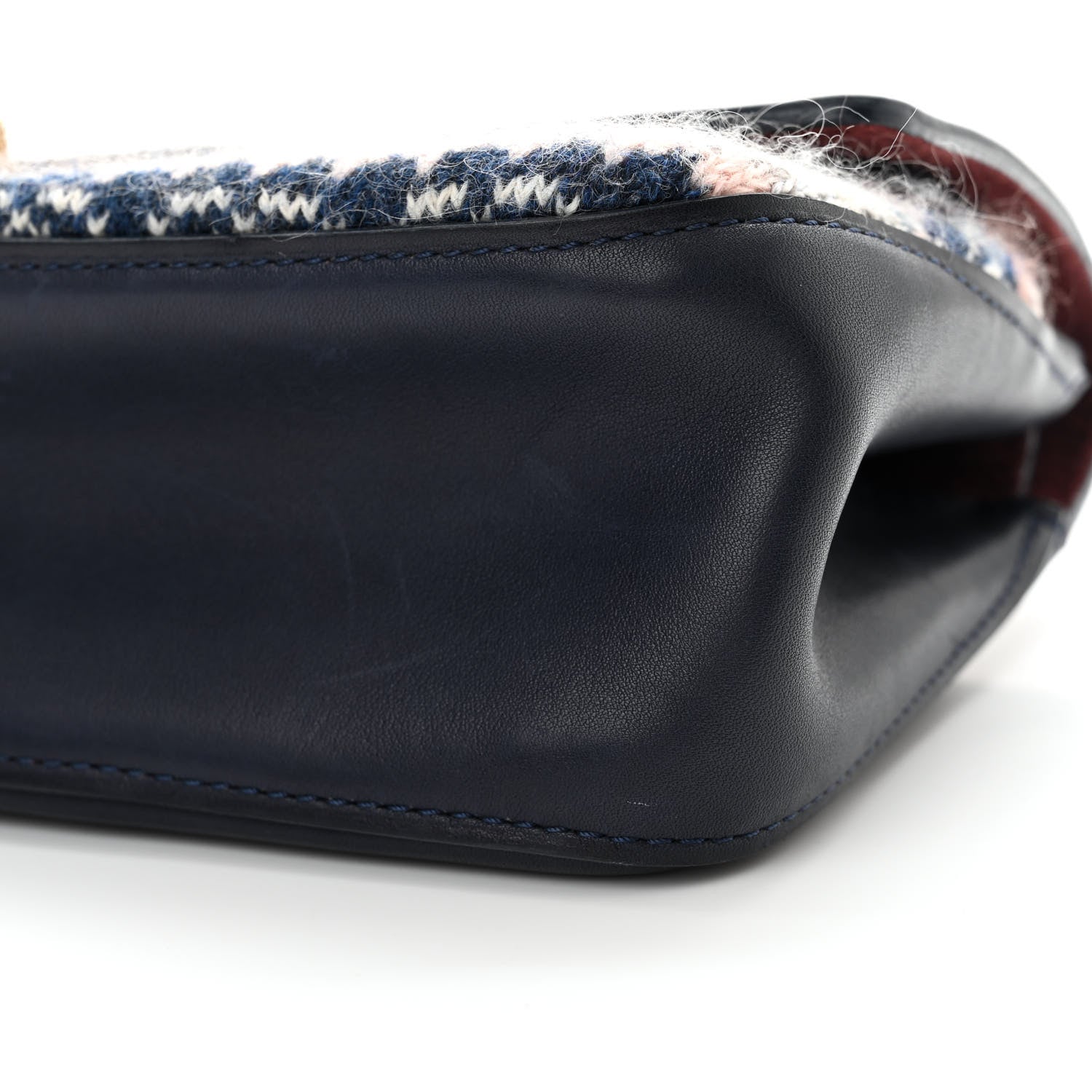 Chanel Smooth Calfskin Knit Nude 2.55 Reissue 225 Flap Navy 10 of 17