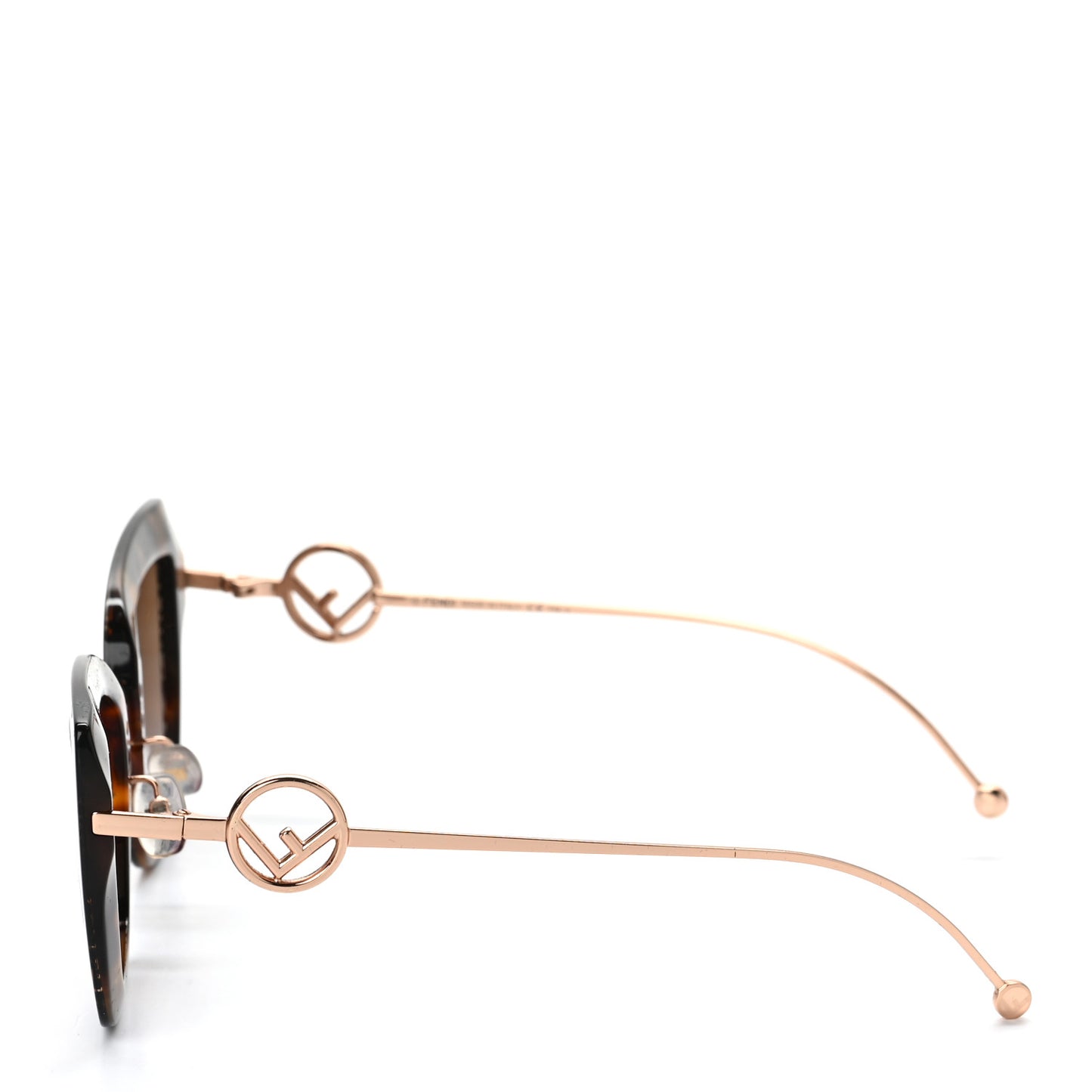 Acetate Metal F is Fendi FF Square Cat Eye Sunglasses FF 0408/S Havana
