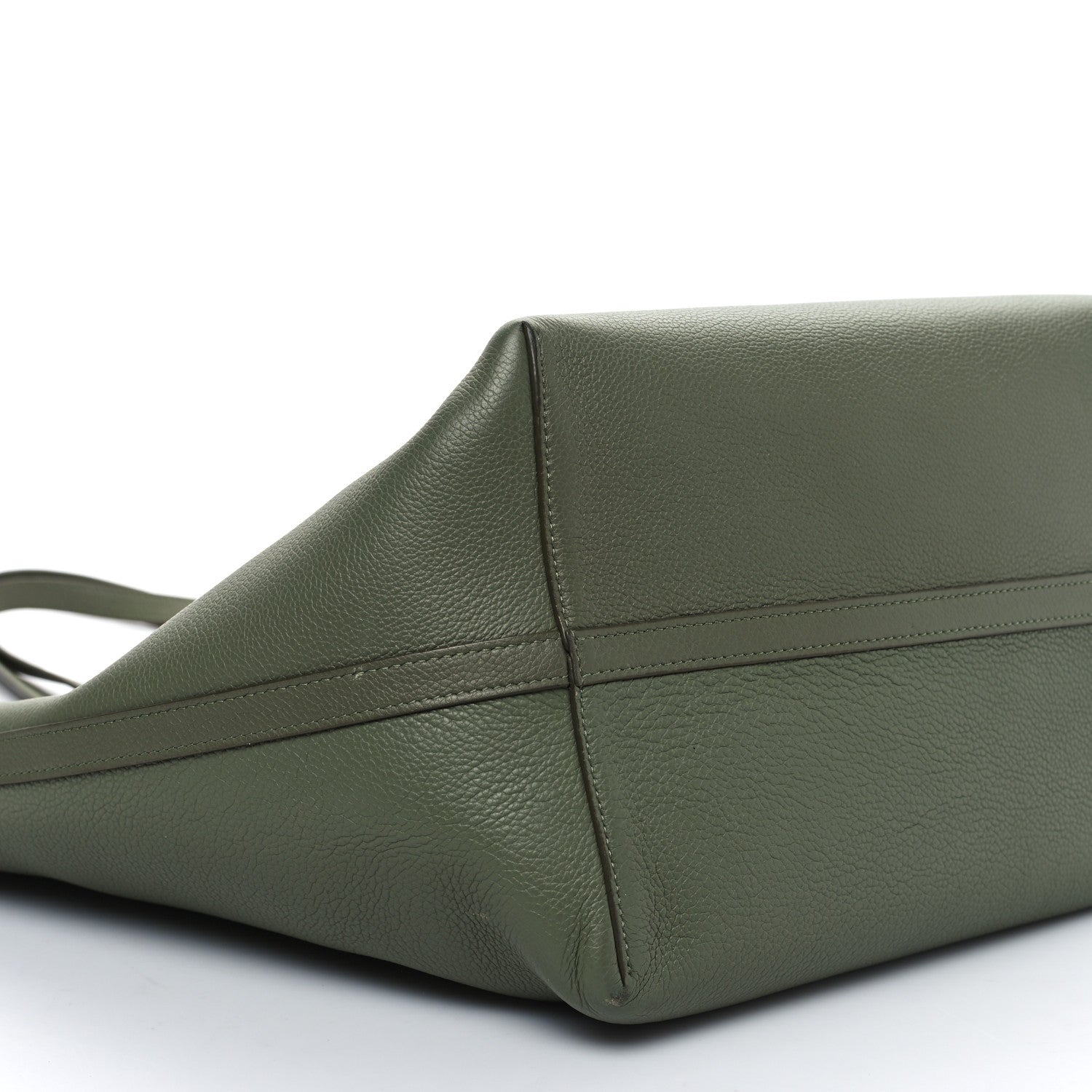 Celine Grained Calfskin Maillon Triomphe Medium Cabas Light Khaki 8 of 9