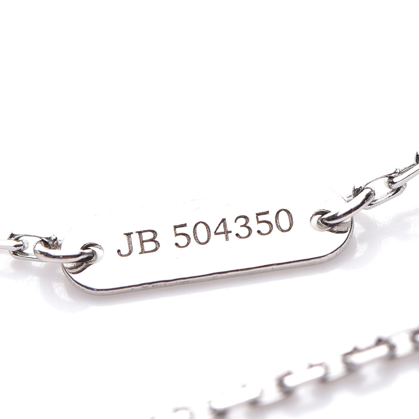 18K White Gold Diamond Vintage Alhambra Pendant Necklace