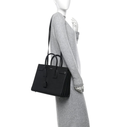 Saint Laurent Grained Calfskin Small Sac De Jour Black 2 of 9