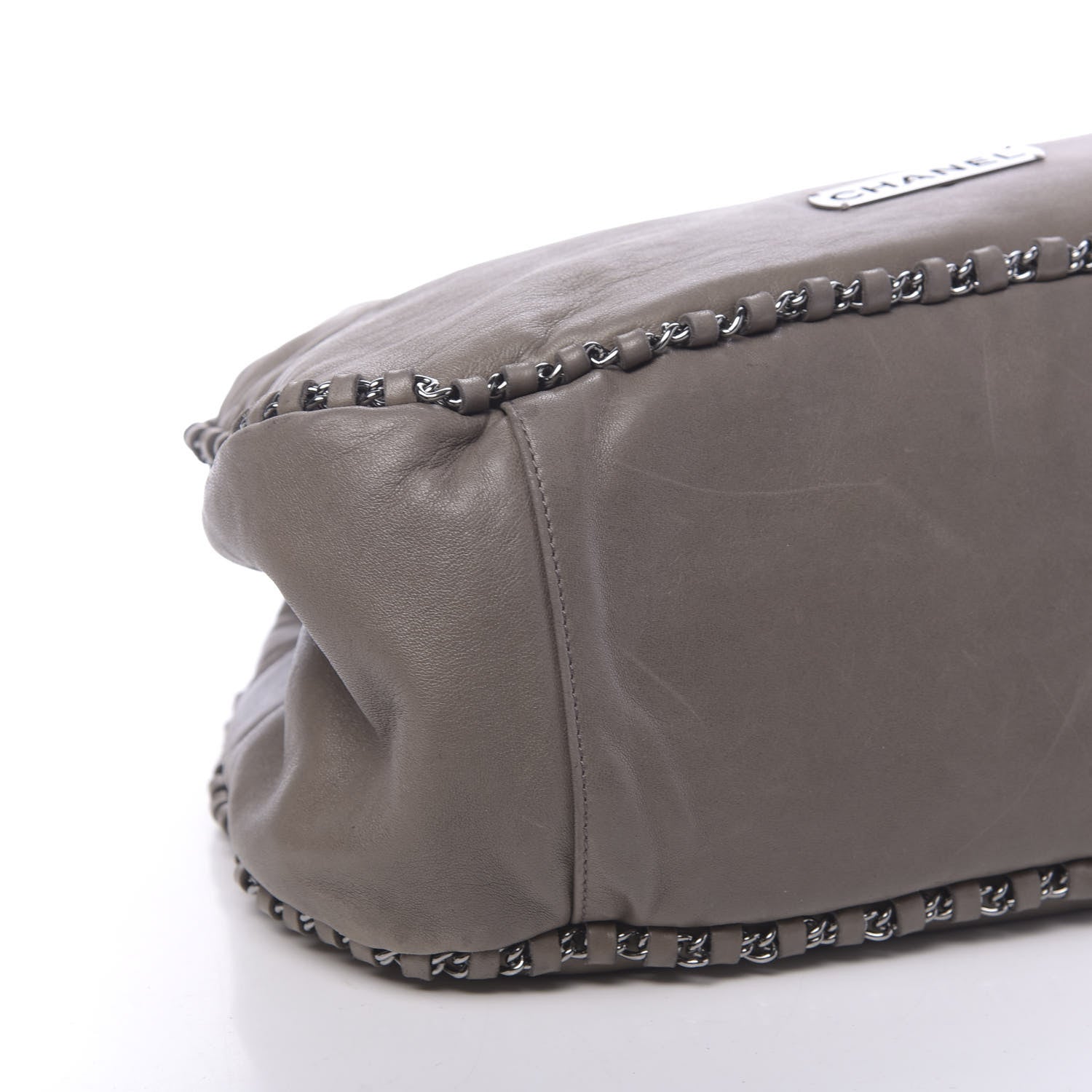 Chanel Lambskin Chain Hobo Grey 14 of 17