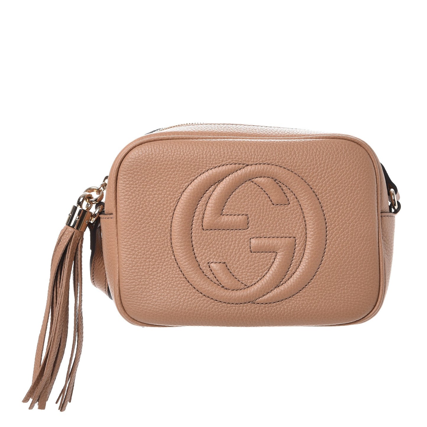 Pebbled Calfskin Small Soho Disco Bag Camelia