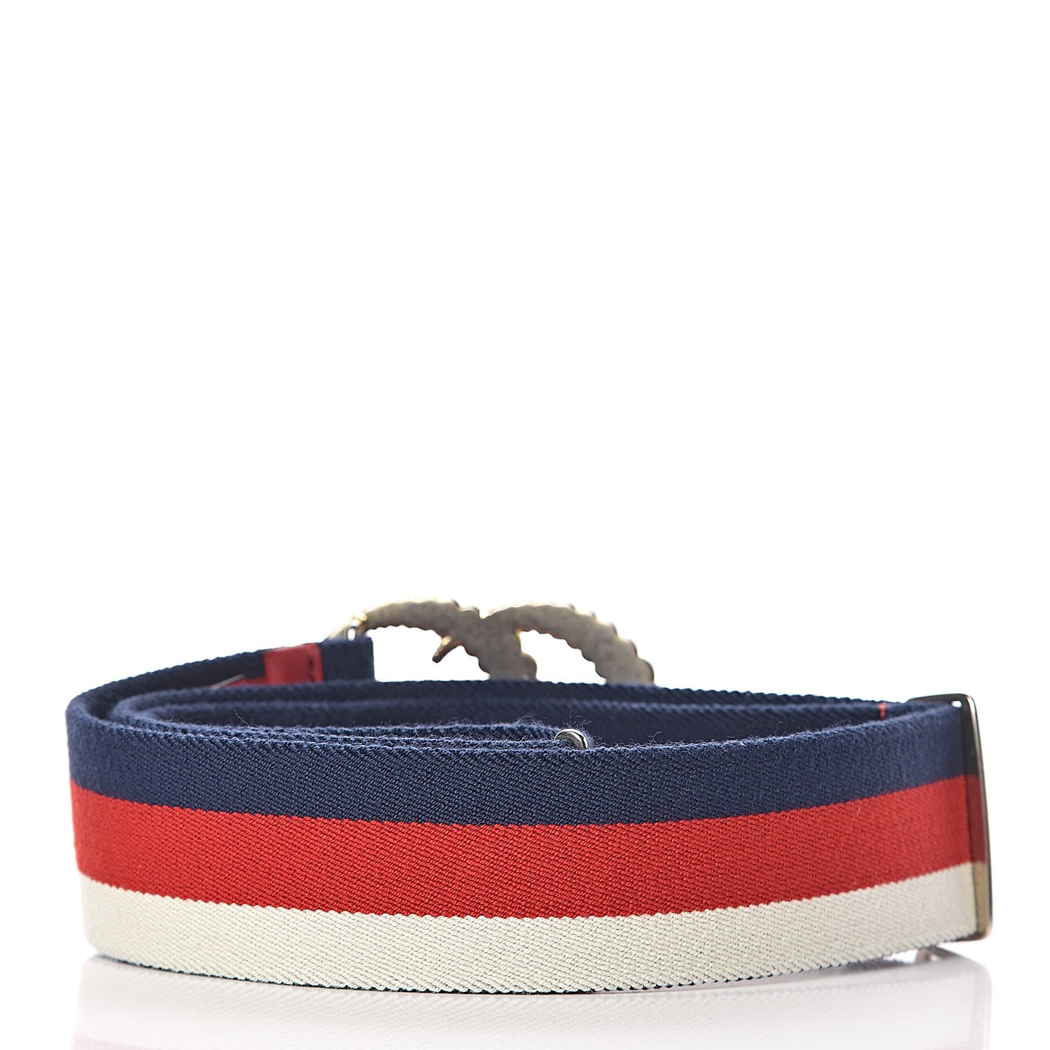 Gucci Canvas Torchon Double G Sylvie Web Belt 80 32 Red White Blue 3 of 5