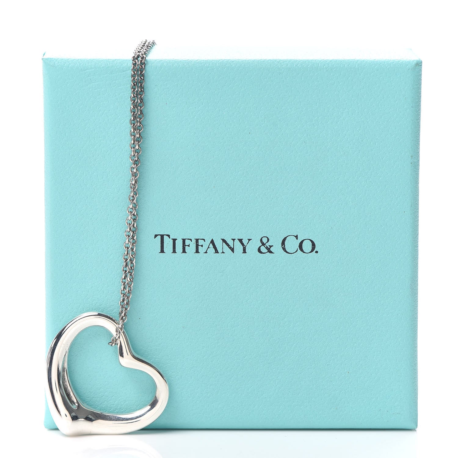 Tiffany Sterling Silver 27mm Elsa Peretti Open Heart Pendant Necklace 7 of 7