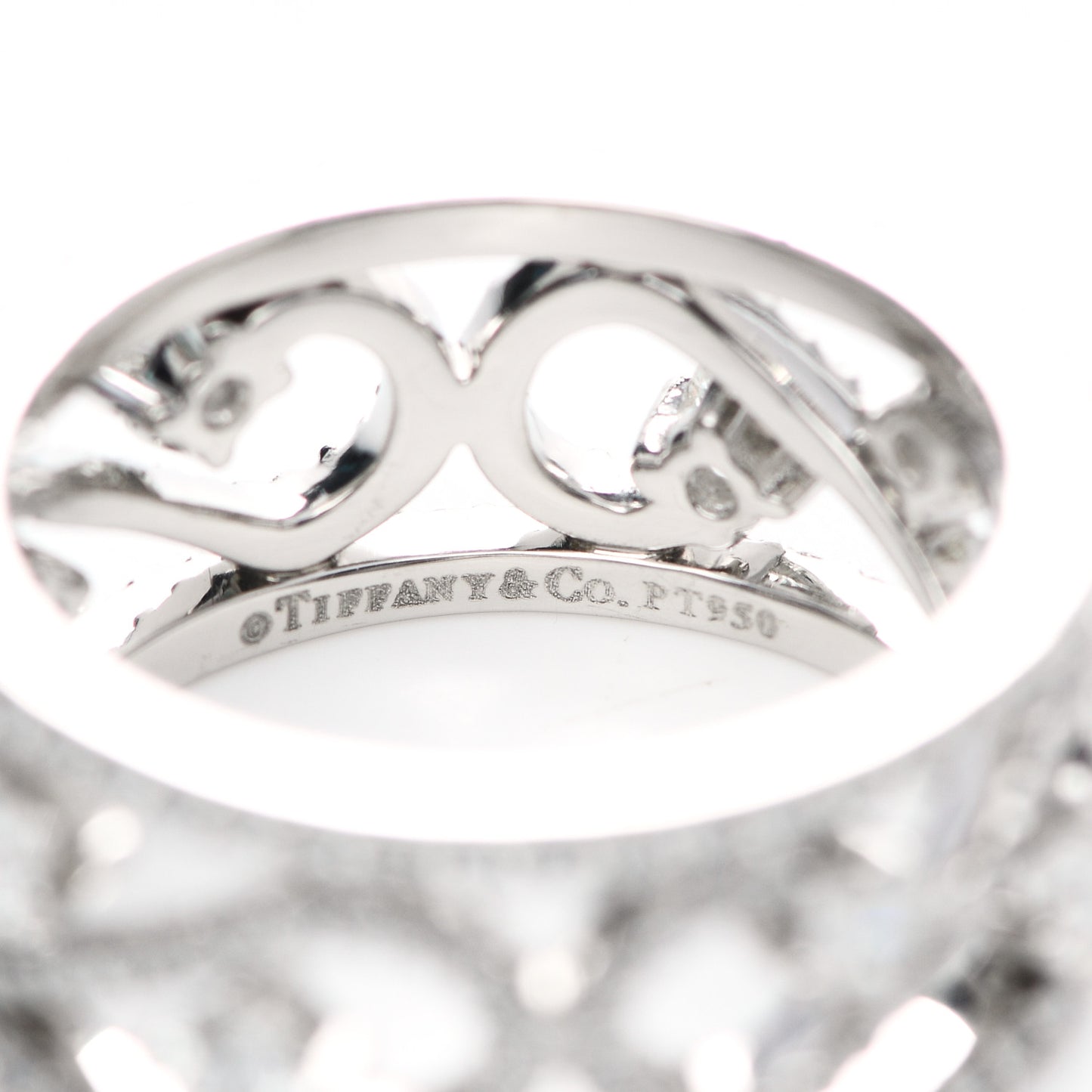 Platinum Diamond Enchant Scroll Ring 54 7