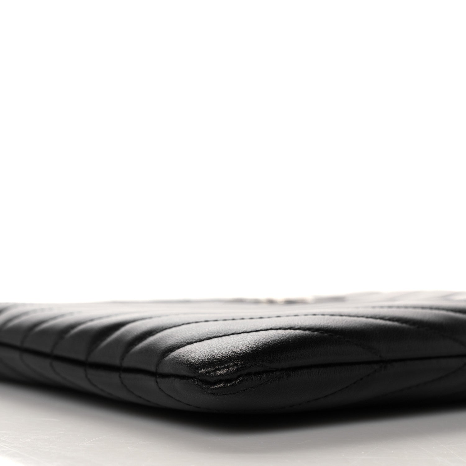 Saint Laurent Calfskin Matelasse Chevron Monogram A5 Wristlet Black 8 of 11