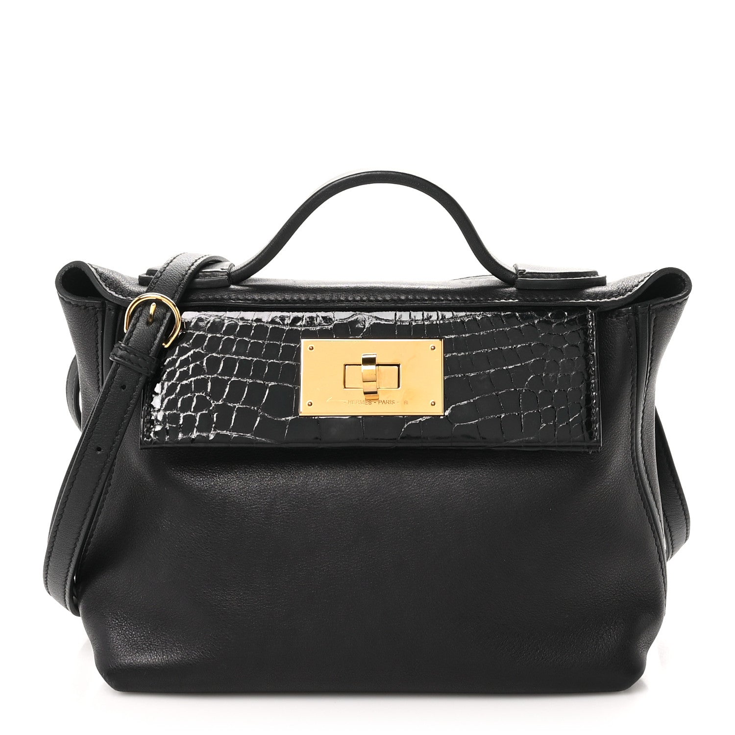 Hermes Evercolor Matte Alligator Swift Touch 24/24 21 Black 1 of 12